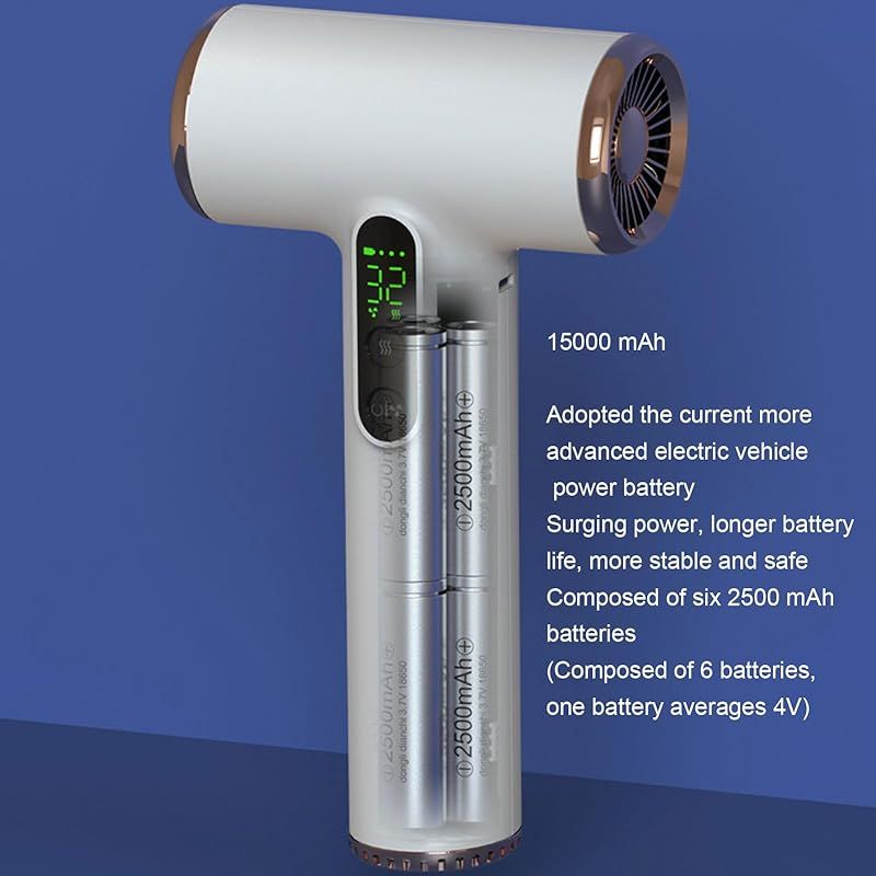  速乾性コードレスヘアドライヤー USB充電式 長いバッテリー寿命 旅行用ポータブルブロードライヤー 屋外用ABSシェル素材 15600 mAh容量 その他 ヘアドライヤー