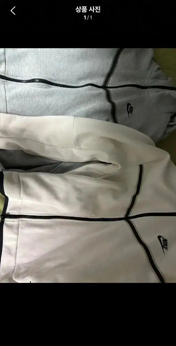 ナイキ テックパック トレーナー フーディー ジップアップ グレー 白