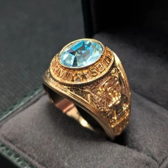 米軍 US Army 白頭鷲 ゴールドメッキ ミリタリー アーミーリング 米国