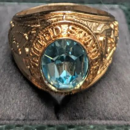 米軍 US Army 白頭鷲 ゴールドメッキ ミリタリー アーミーリング 米国