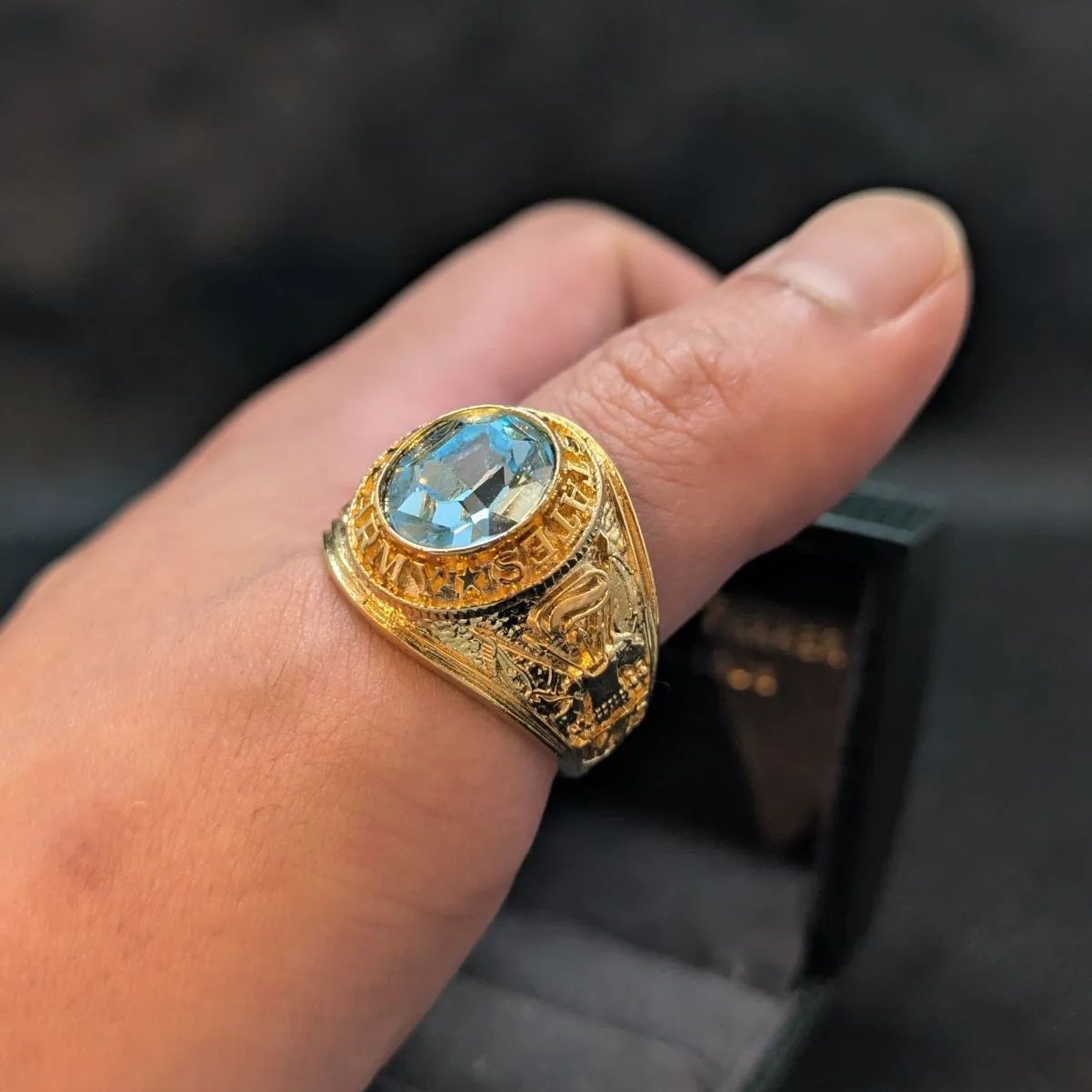 米軍 US Army 白頭鷲 ゴールドメッキ ミリタリー アーミーリング 米国