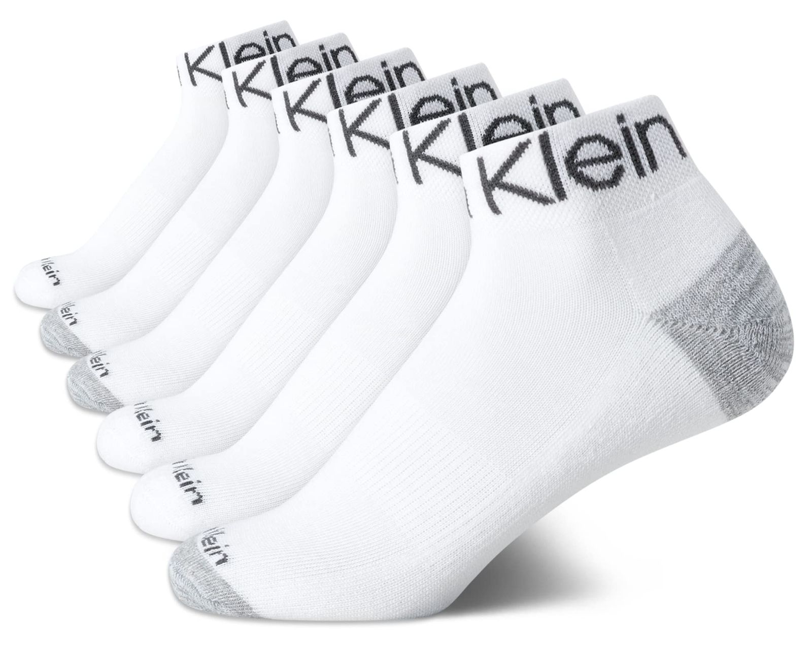 Calvin Klein Women's Athletic Sock - Cushion Quarter Cut Ankle Socks (6 Pack), Size 4/10, White Assorted 5,210円