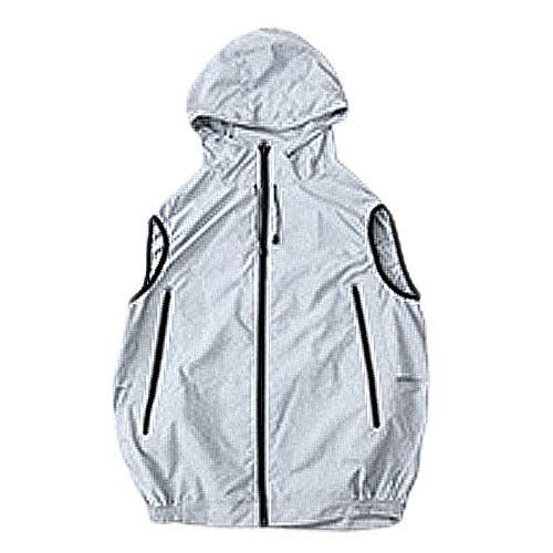 山善 ファンウェア パーカーベスト LLサイズ 風量調節4段階 バッテリー付き ファン付き 撥水加工 UVカット 7.4V 2600mAh グレー AWS-4V-LL