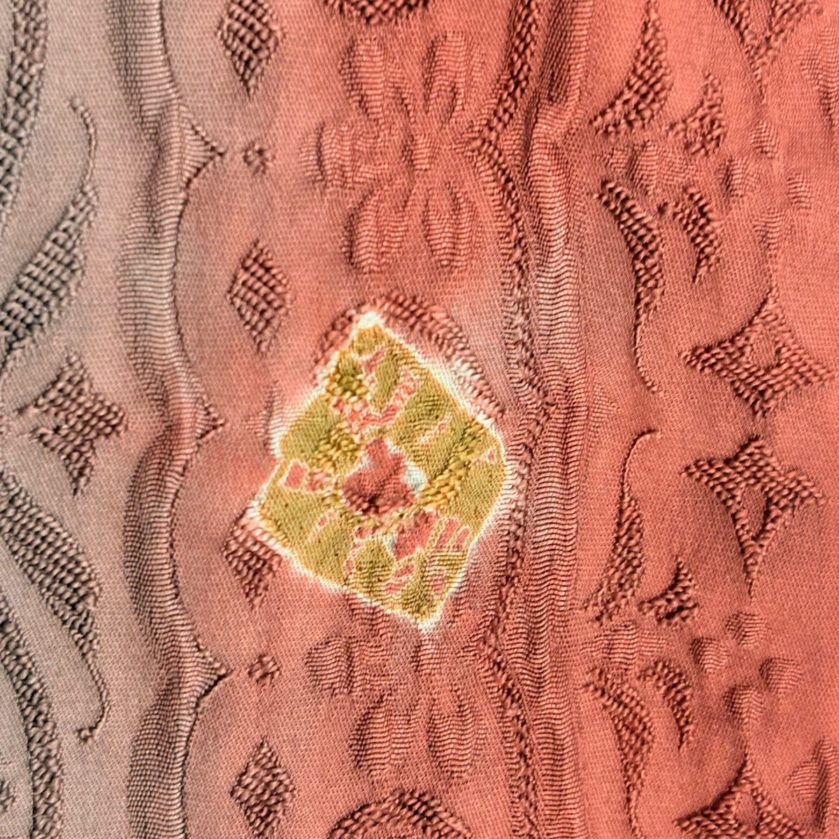  道中着 身丈104.5 cm 裄丈65 M 和装コート 草花 縞 ぼかし 灰紫 正絹 秀品 羽織 着物 浴衣