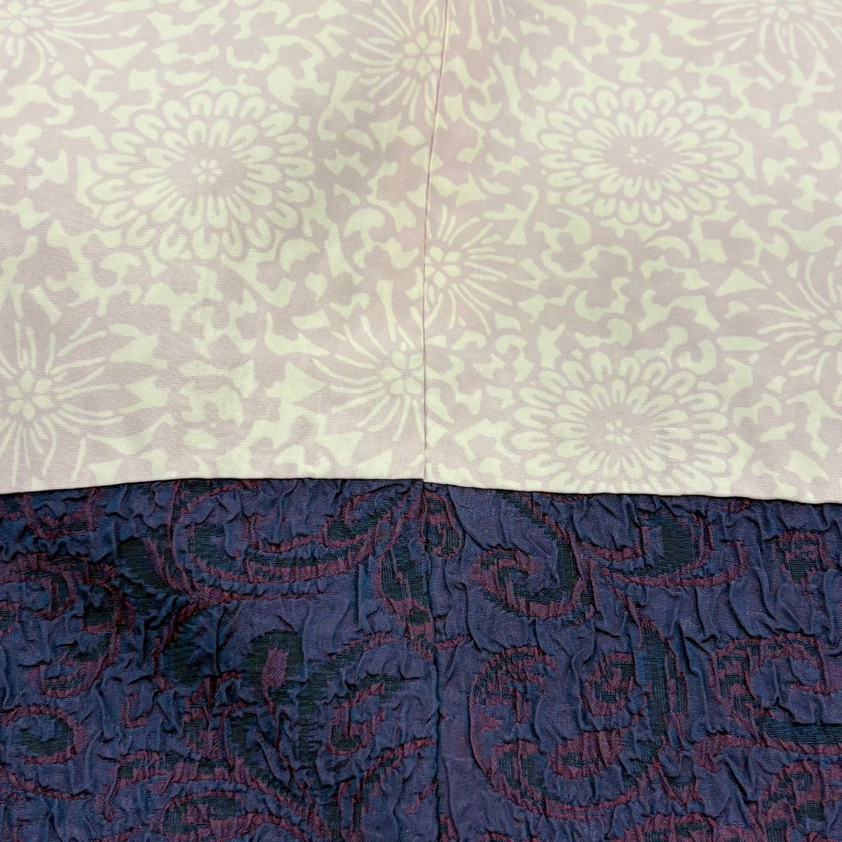  道行 身丈85 5 cm 裄丈63 S 和装コート 角衿 草花 青紫 正絹 秀品 羽織 着物 浴衣