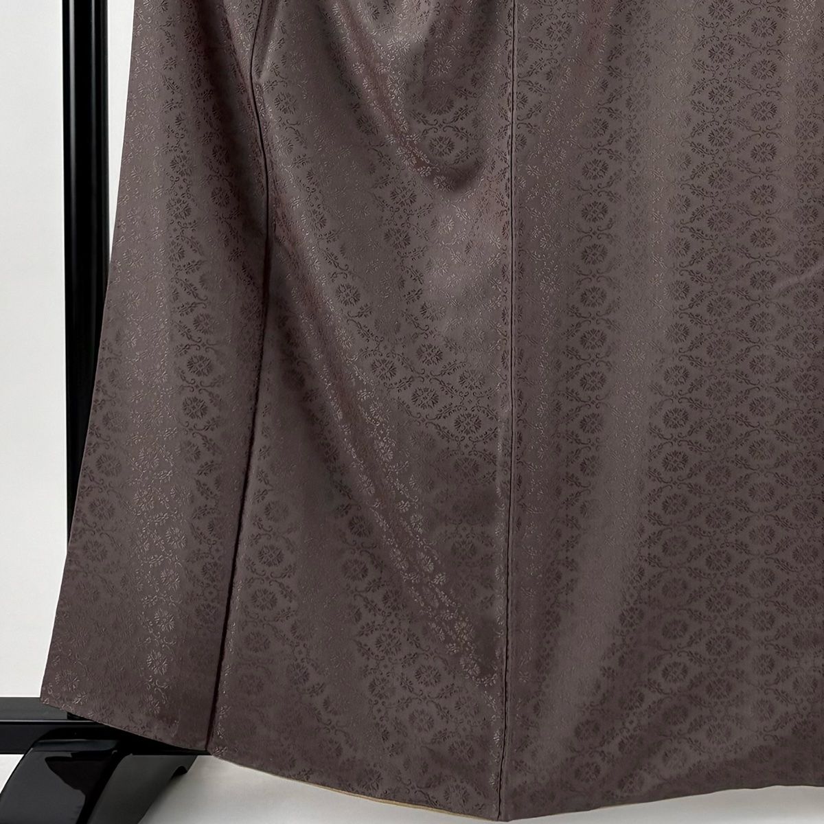 色無地 身丈162 cm 裄丈64 5 M 袷 地紋 茶色 正絹 秀品