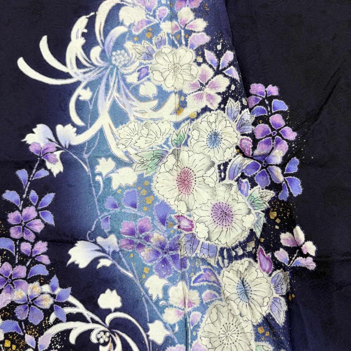 付下げ 身丈173.5cm 裄丈69cm L 袷 翠山工房 やまと 落款 辻が花 草花