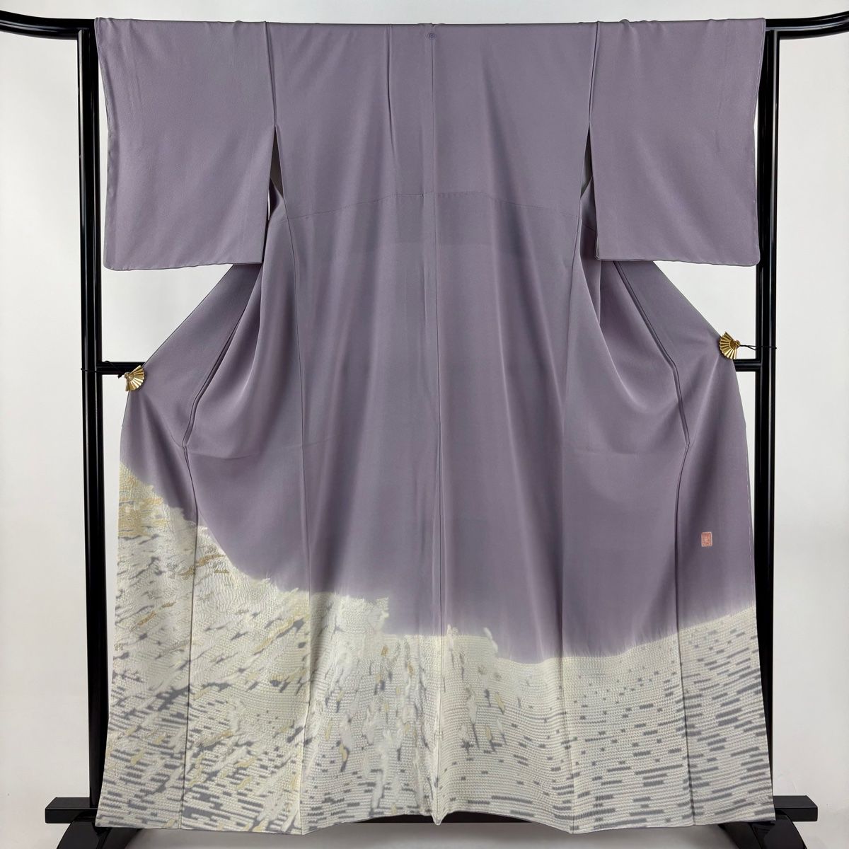 色留袖 身丈161 cm 裄丈64 M 袷 滝泰 落款 霞 相良刺繍 金銀糸 薄紫 正絹 一つ紋