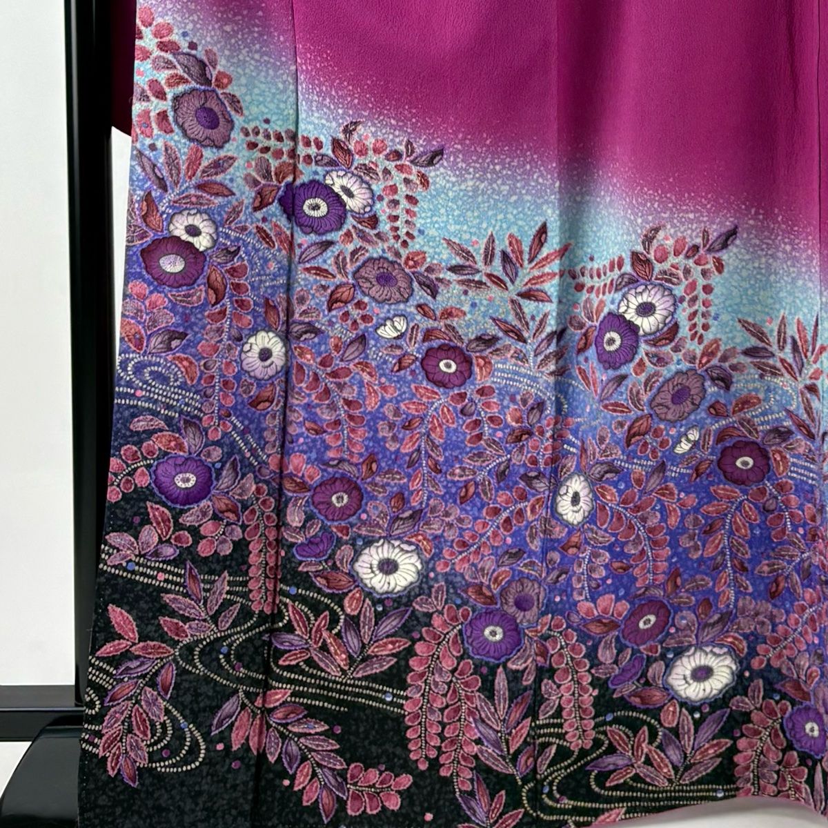 振袖 身丈168 cm 裄丈68 L 袷 落款 辻が花 金彩 ぼかし 赤紫 正絹