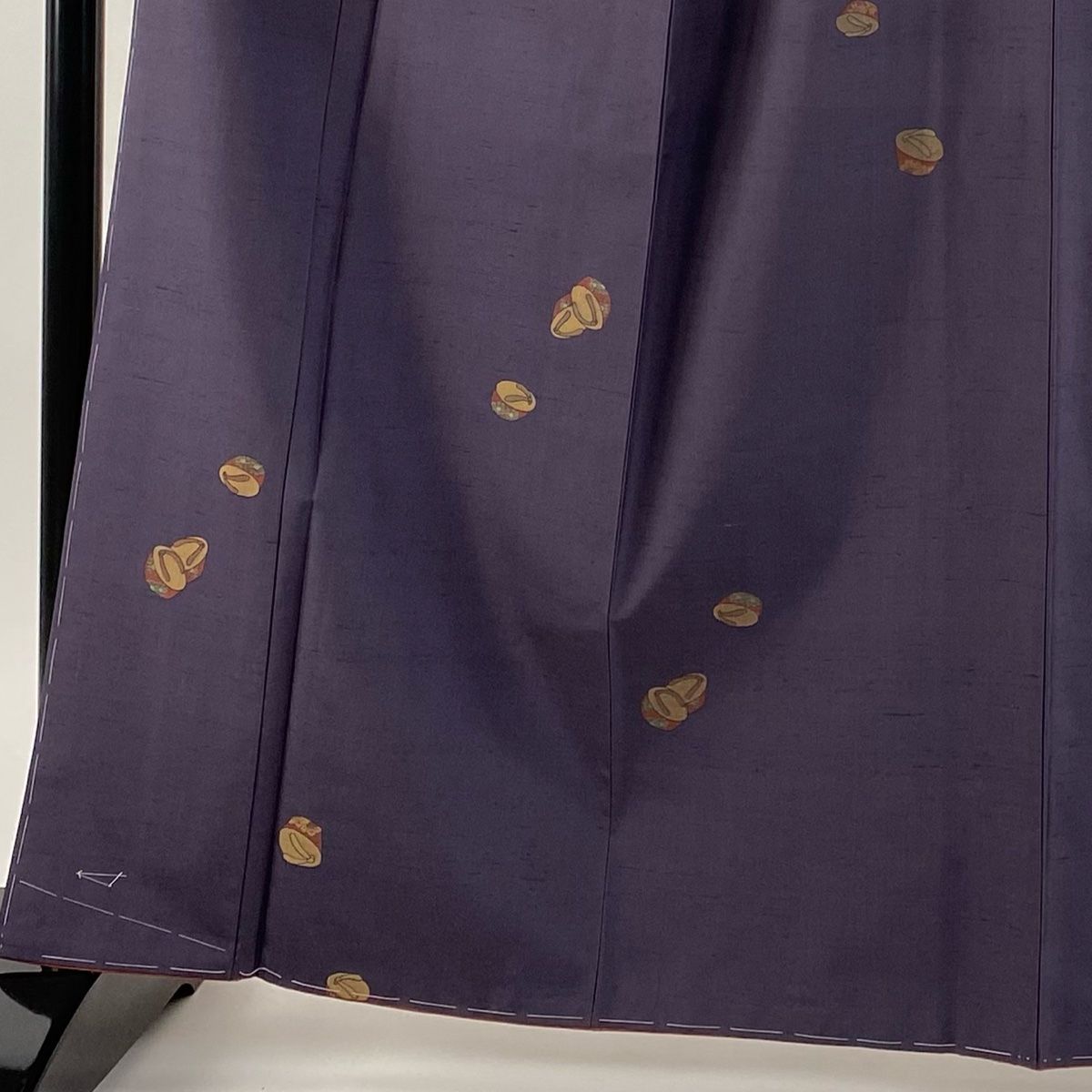 紬 身丈163.5 cm 裄丈68 L 袷 菱屋善兵衛 落款 ぽっくり 紫 正絹