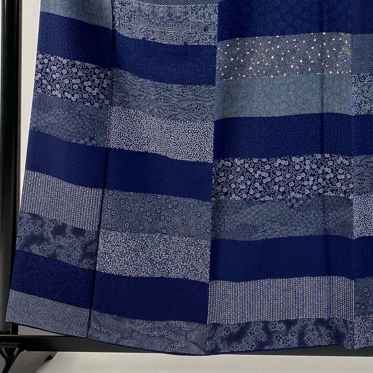 江戸小紋 身丈157.5 cm 裄丈62.5 S 袷 寄せ柄 花 紺色 正絹