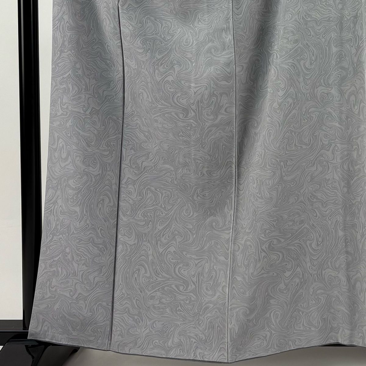 小紋 身丈160 5 cm 裄丈69 L 袷 墨流し 灰色 正絹