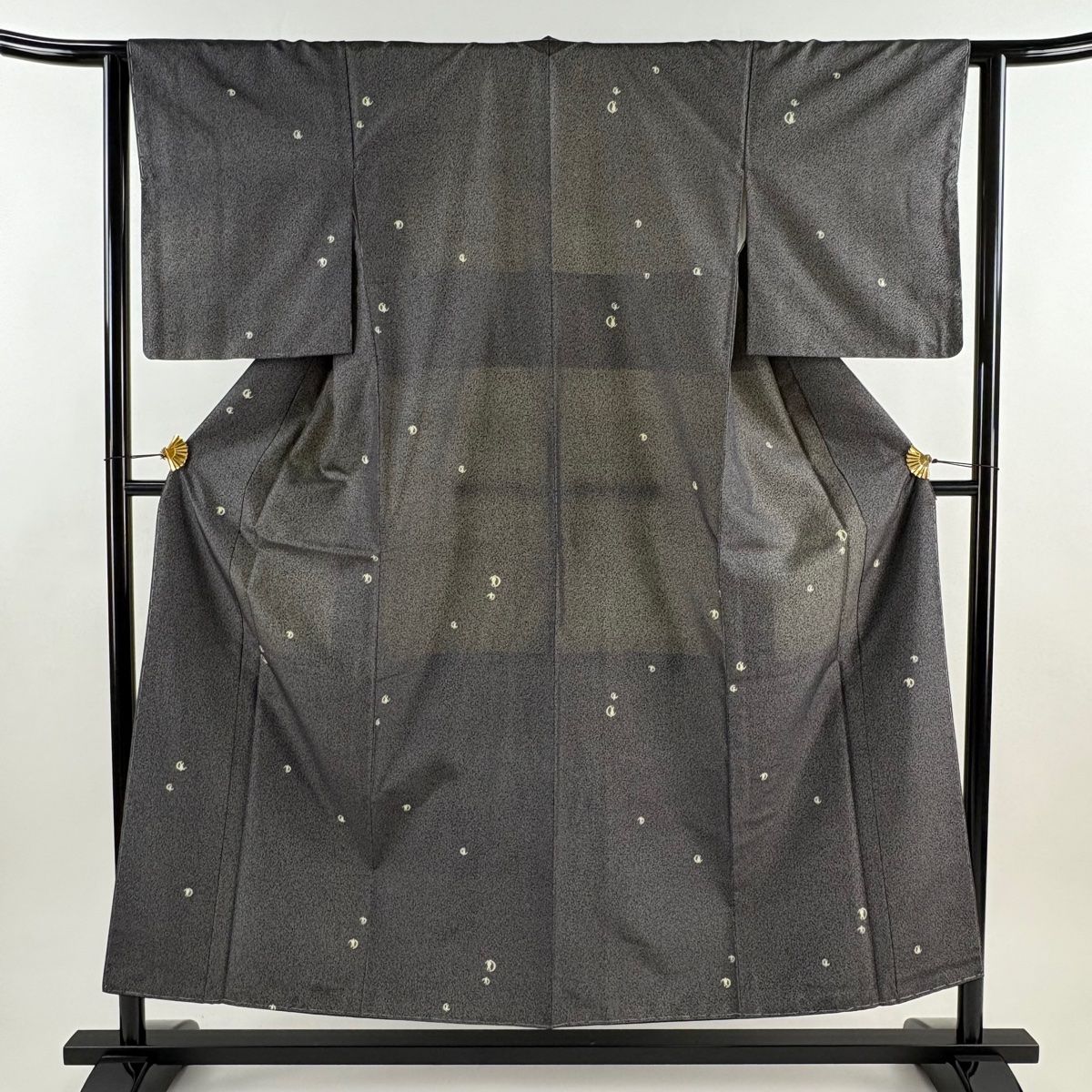 小紋 身丈153 cm 裄丈62 5 S 袷 うさぎ 月 墨色 正絹