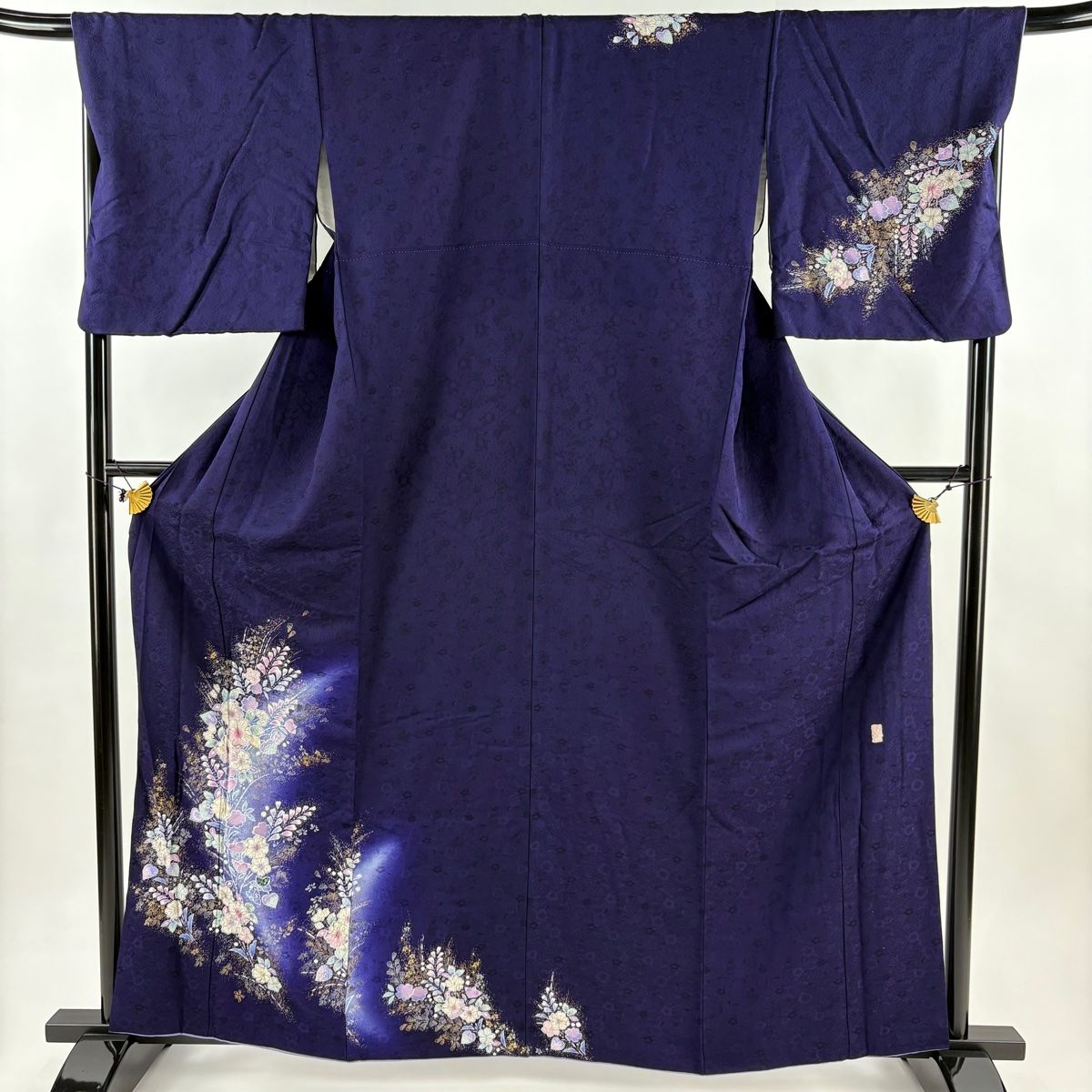 付下げ 身丈161.5cm 裄丈68cm L 袷 翠山工房 やまと 落款 草花 螺鈿