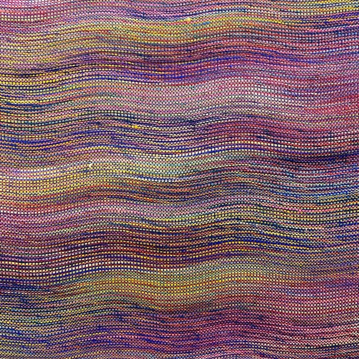 名古屋帯 秀品 八寸名古屋帯 よろけ縞 紫 正絹