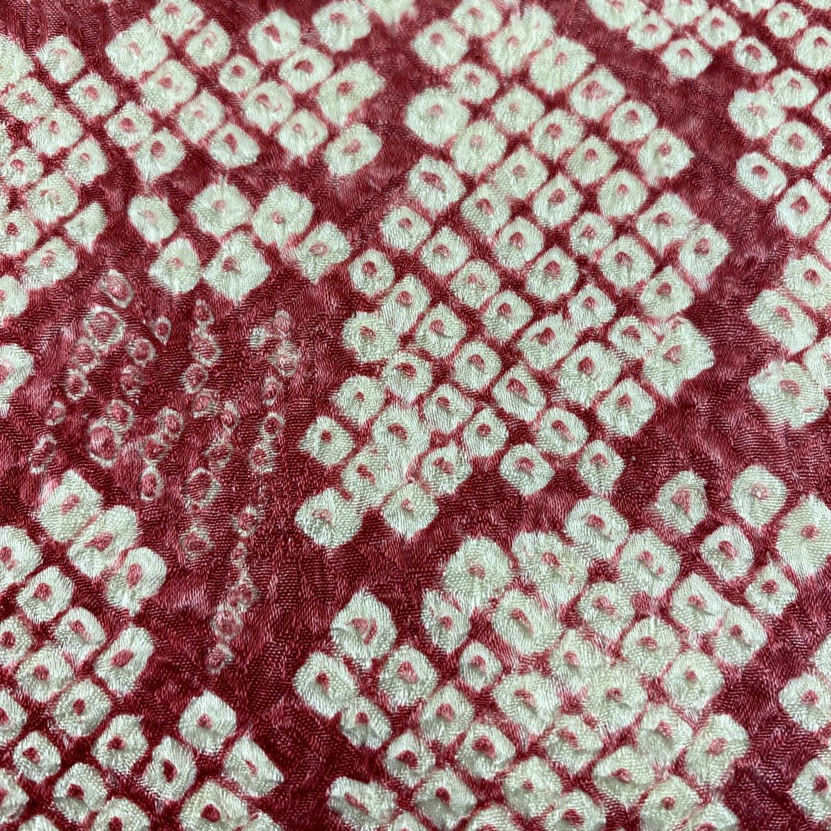 名古屋帯 秀品 牡丹 絞り クリーム 正絹