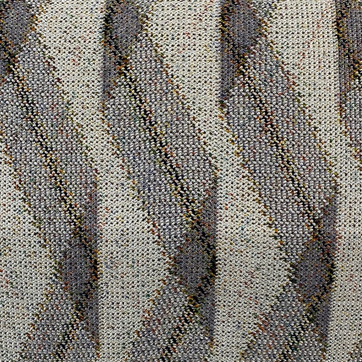 名古屋帯 秀品 縞 幾何学 金糸 灰色 正絹