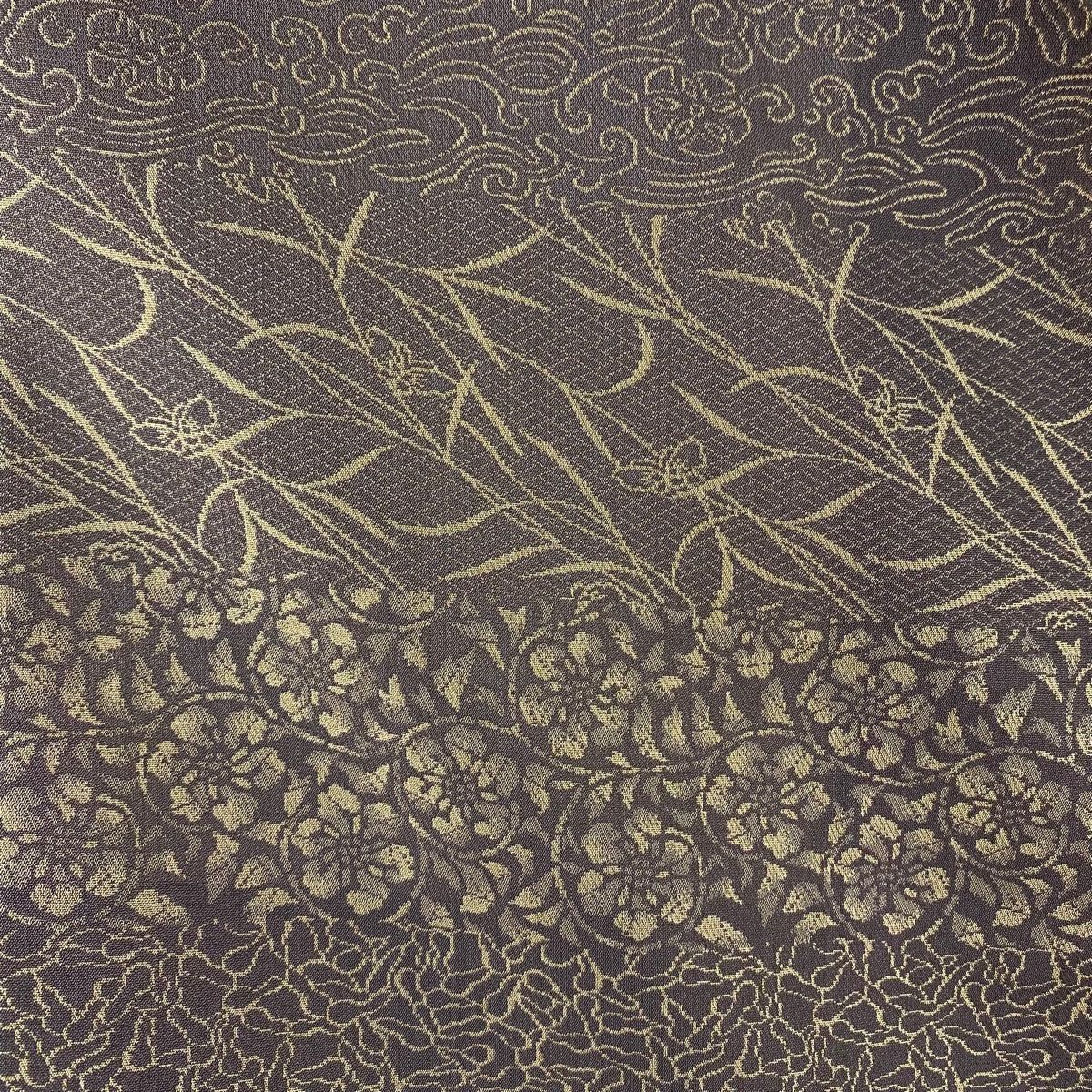  お召 身丈172 cm 裄丈68 L 袷 背抜き 段縞 寄せ柄 茶紫 正絹 その他 着物