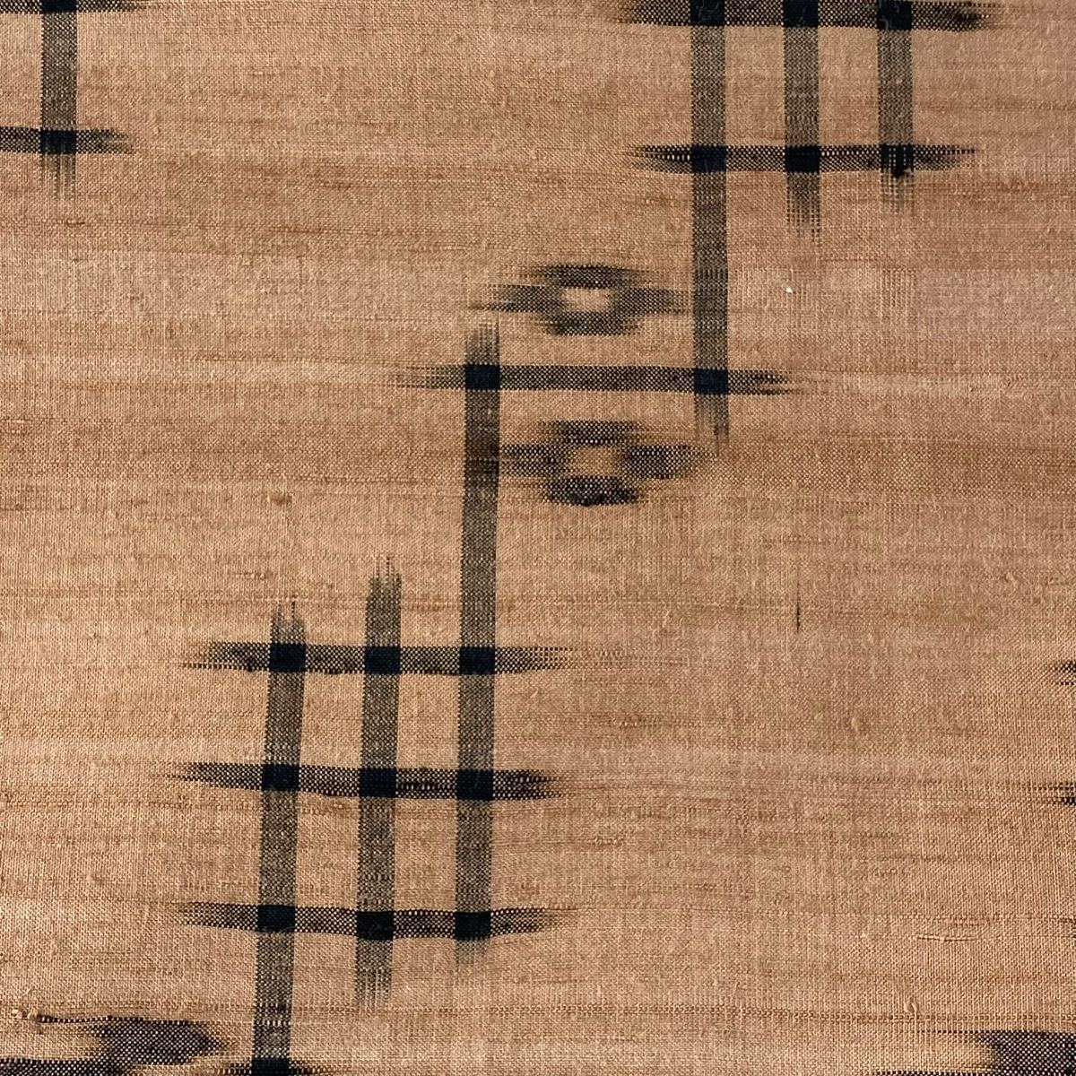  紬 身丈159 cm 裄丈64 M 袷 久米島紬 証紙 燕 幾何学 赤茶 正絹 紬 着物