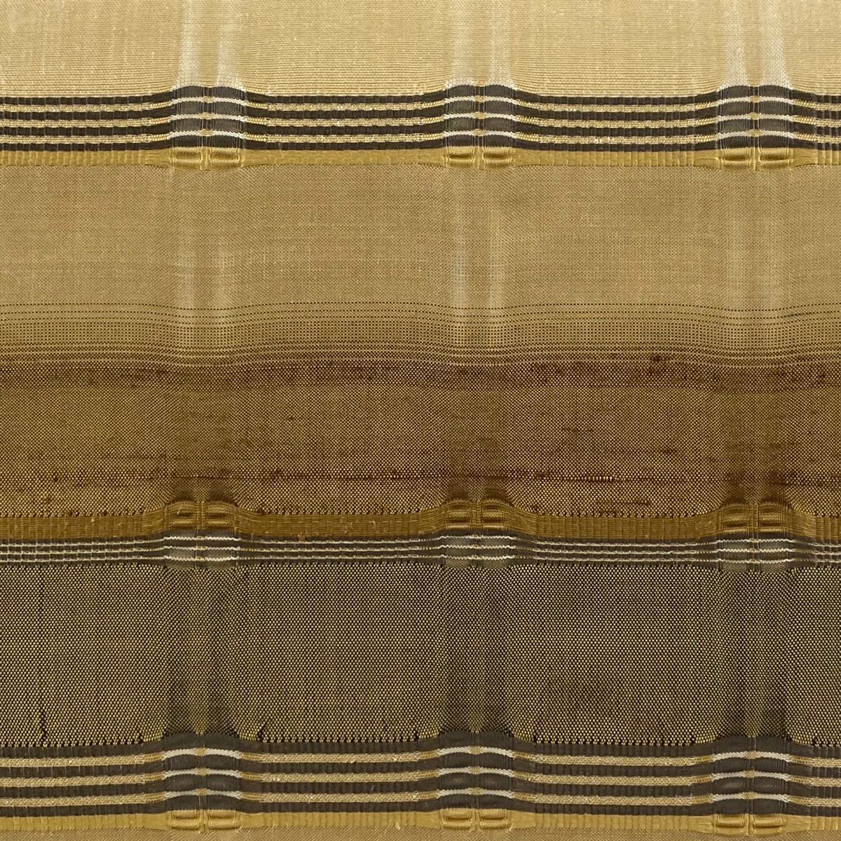 名古屋帯 藤山千春 証紙 藤山工芸 草木染 吉野間道 茶色 正絹