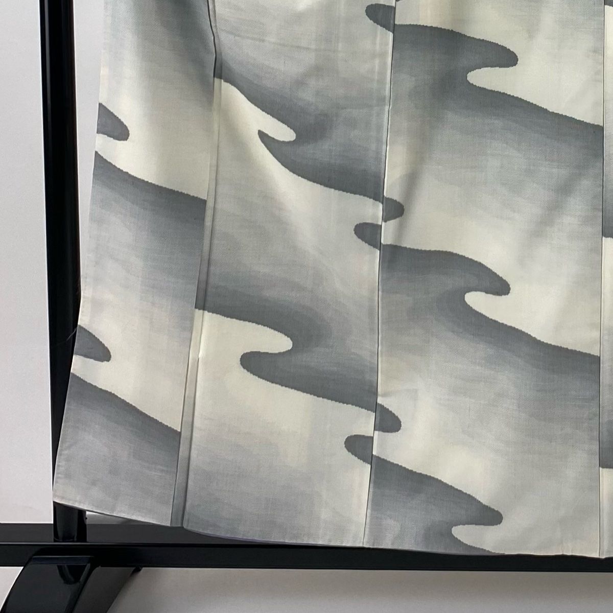 紬 身丈158 cm 裄丈65 M 袷 霞 クリーム 正絹 秀品