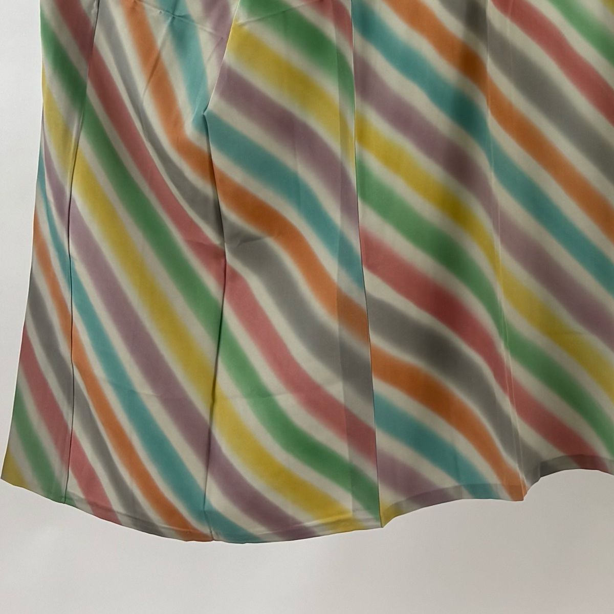 長襦袢 身丈122.5 cm 裄丈63 S 大島紬美術館 証紙 斜縞 灰色 正絹 秀品