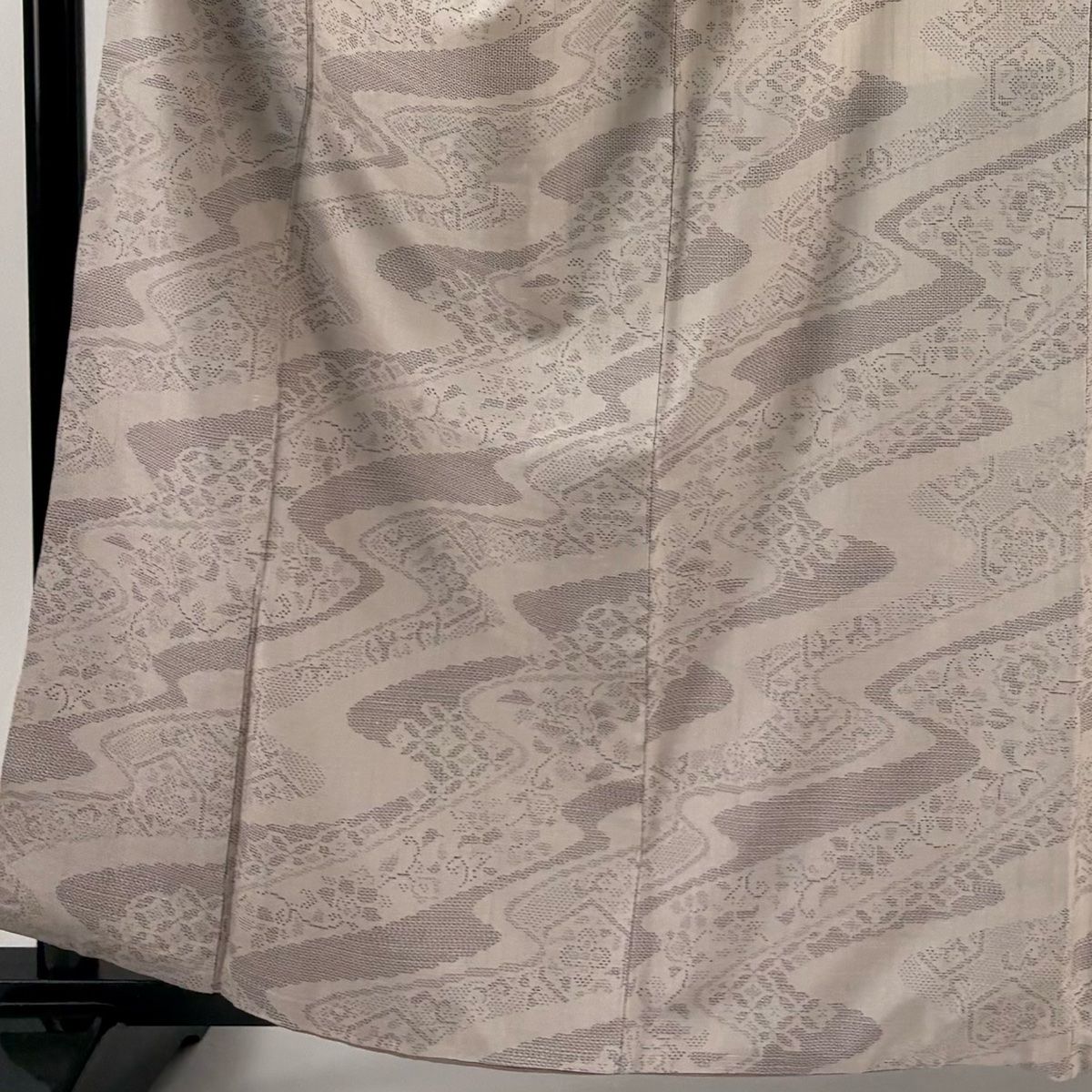 紬 身丈163 cm 裄丈64 M 袷 流水 草花草花 薄小豆 正絹 秀品