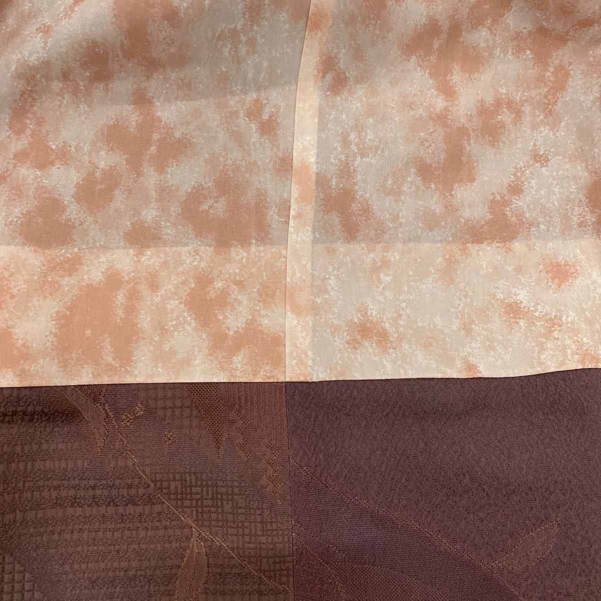  道行 身丈89 cm 裄丈67 M 和装コート 角衿 地紋 ぼかし 灰紫 正絹 秀品 羽織 着物 浴衣