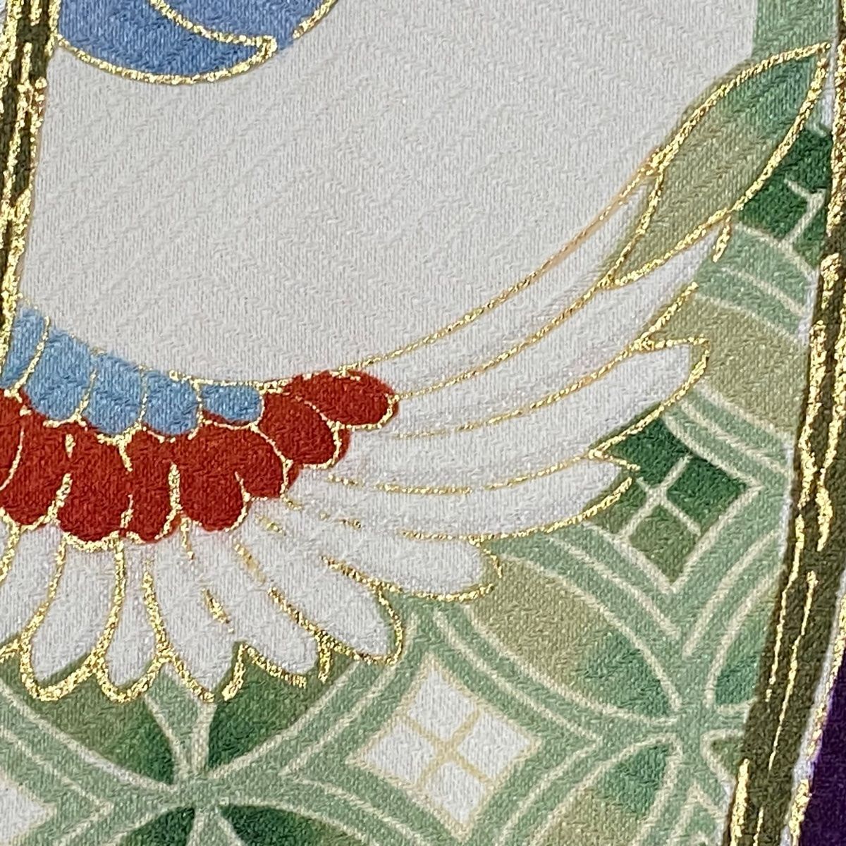  振袖 身丈169.5 cm 裄丈70 L 袷 熨斗 草花 金銀彩 絞り 黒 正絹 秀品 振袖 着物