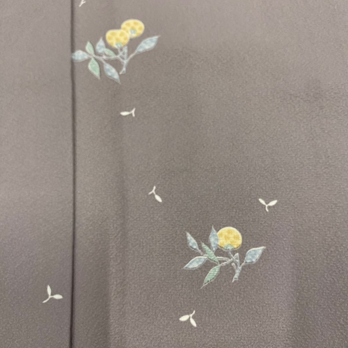  小紋 身丈157 cm 裄丈65 M 袷 生り物 縮緬 灰紫 正絹 秀品 小紋 着物