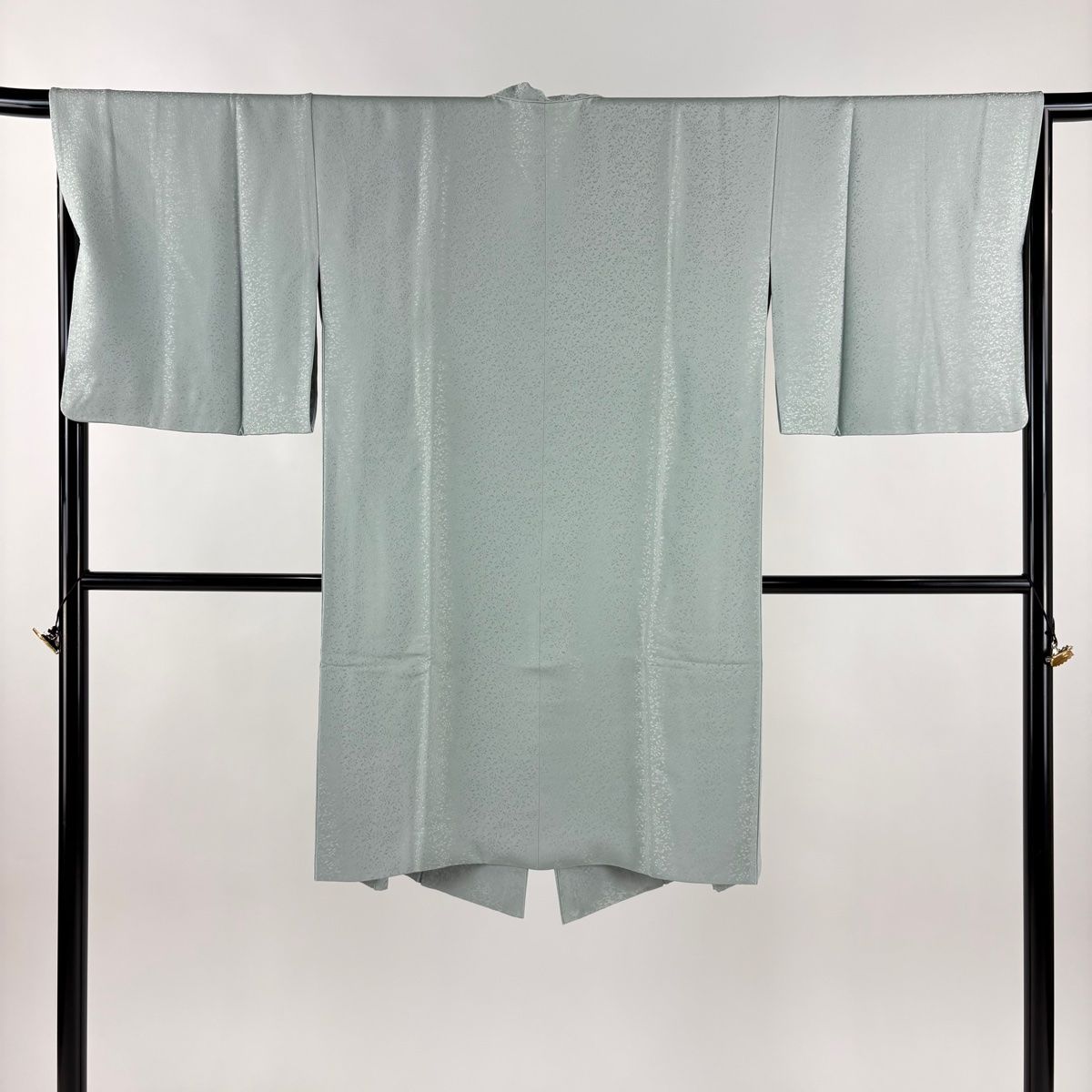 道中着 身丈104.5 cm 裄丈66 M 和装コート 地紋 灰緑 正絹 秀品