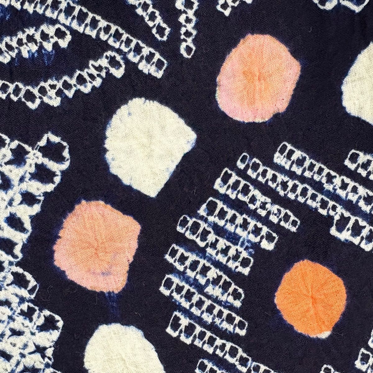  浴衣 身丈160 cm 裄丈64.5 M 絞り浴衣 草花 紺色 綿 浴衣単品 浴衣