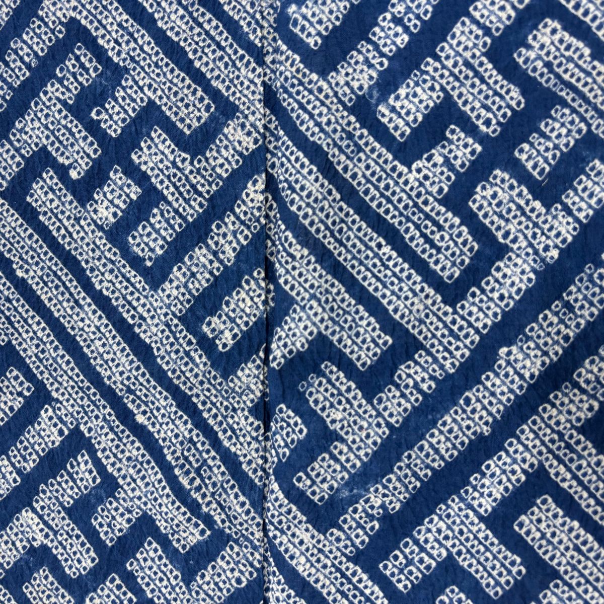  浴衣 身丈152 5 cm 裄丈61 S 絞り浴衣 紗綾形 藍色 綿 浴衣単品 浴衣