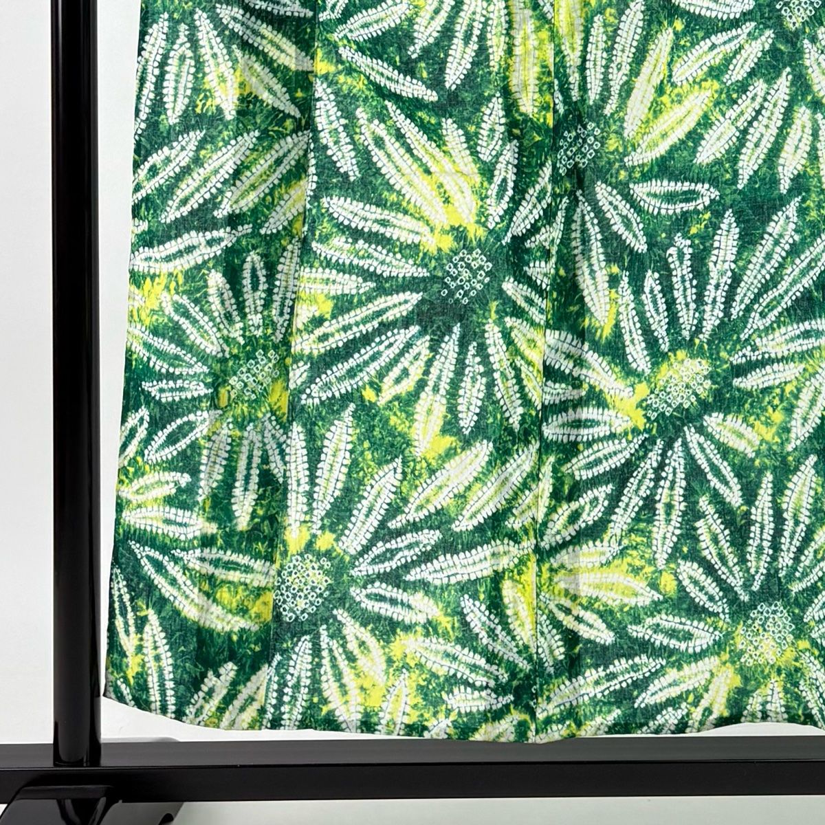 浴衣 身丈156 cm 裄丈61.5 S 絞り浴衣 花 緑 綿