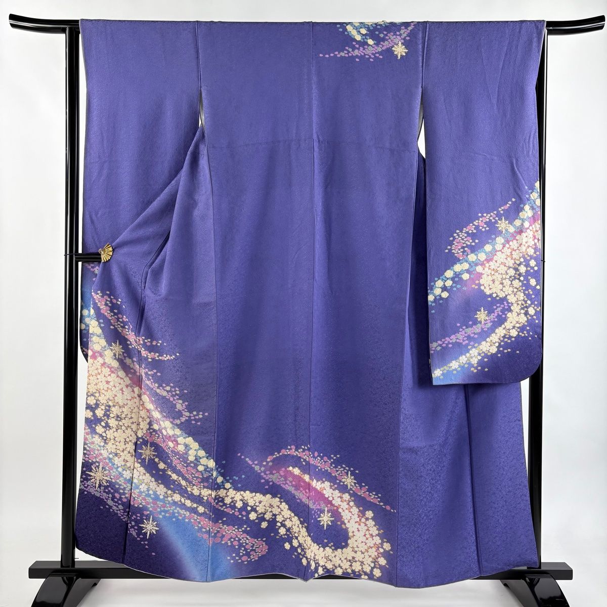 振袖 身丈158 cm 裄丈63.5 S 袷 桜 華文 銀通し 金彩 紫 正絹