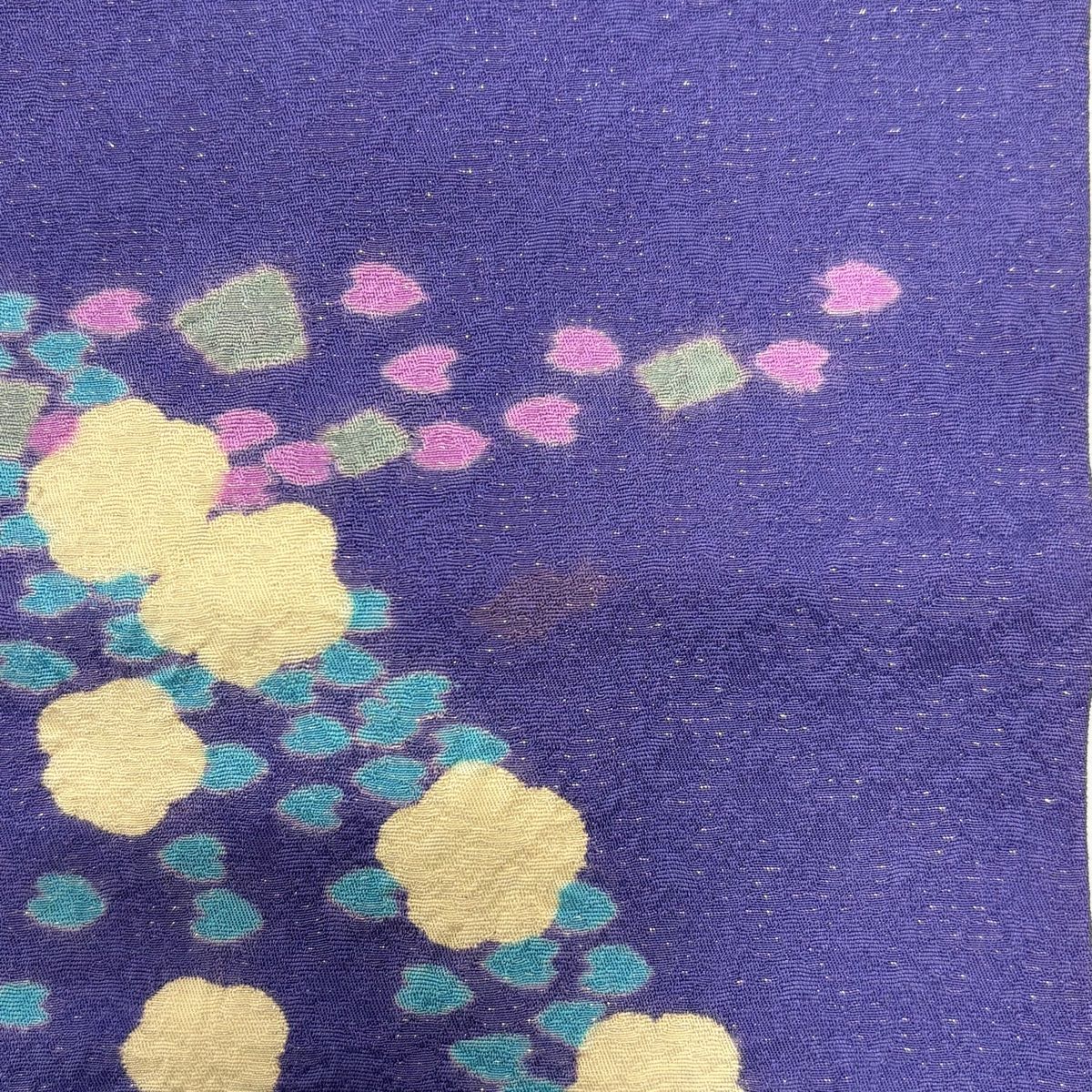  振袖 身丈158 cm 裄丈63 5 S 袷 桜 華文 銀通し 金彩 紫 正絹 振袖 着物