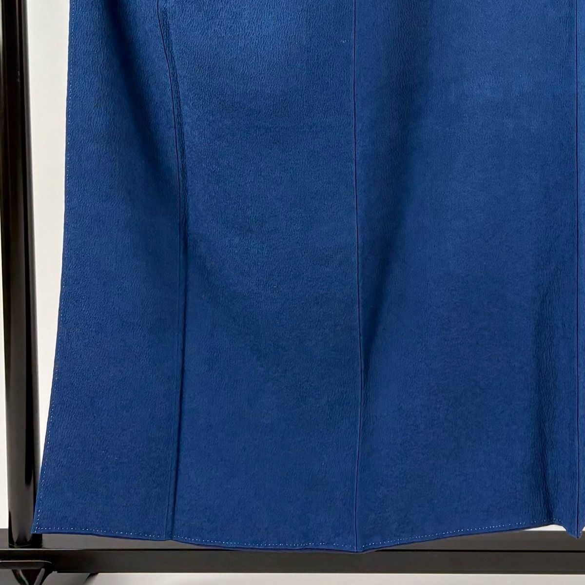 色無地 身丈154 cm 裄丈64 M 袷 地紋 紺色 正絹 一つ紋