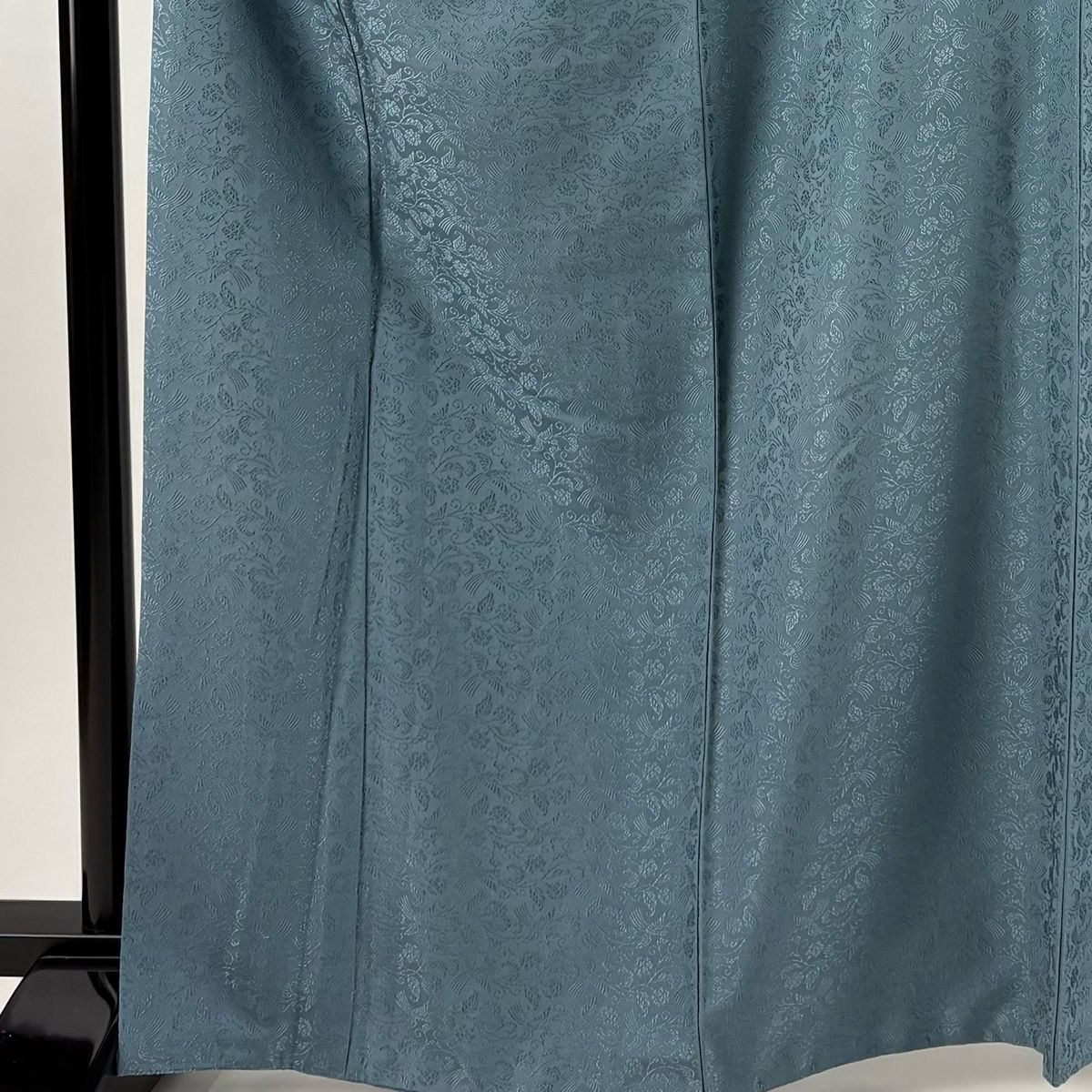 色無地 身丈165 cm 裄丈67 5 L 袷 落款 地紋 青緑 正絹