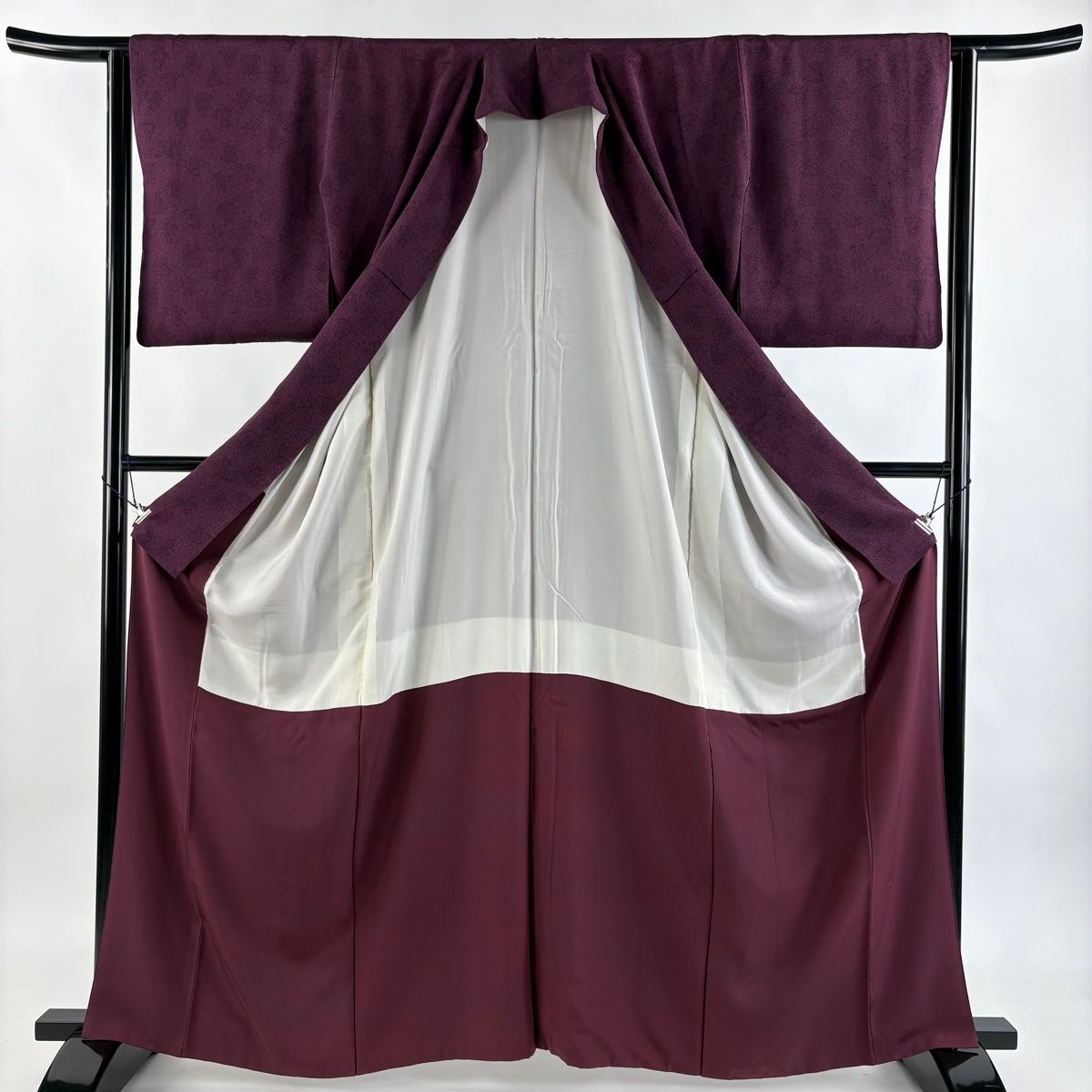  江戸小紋 身丈163 5 cm 裄丈63 S 袷 人間国宝 中村勇二郎 落款 雲上供養菩薩 赤紫 正絹 小紋 着物