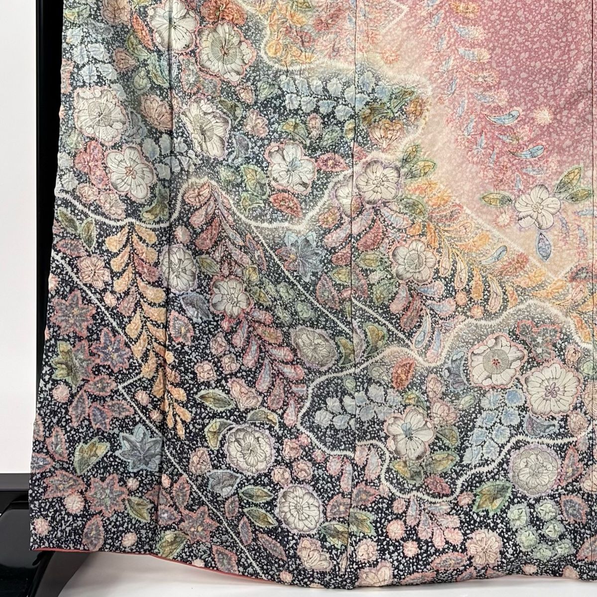 振袖 身丈170 cm 裄丈66 M 袷 辻が花 銀通し ピンク 正絹