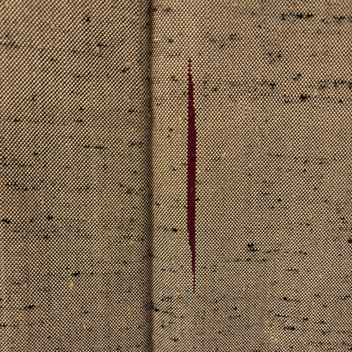  紬 身丈152 cm 裄丈63 S 単衣 幾何学 薄茶色 正絹 紬 着物