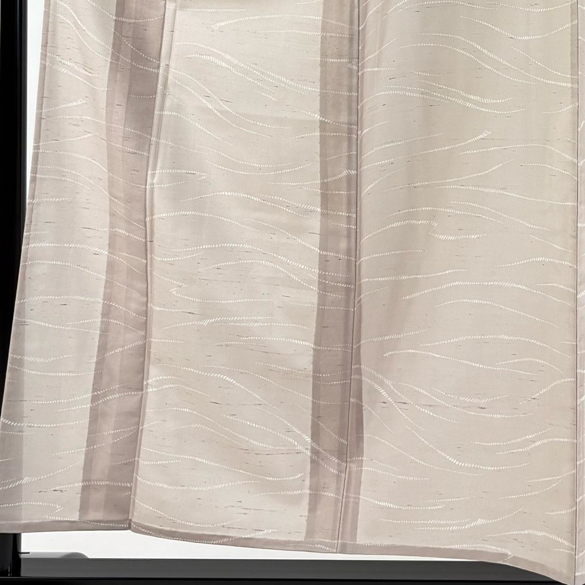 小紋 身丈156.5 cm 裄丈63.5 S 薄物 牛首紬地 落款 証紙 流水 薄小豆 正絹