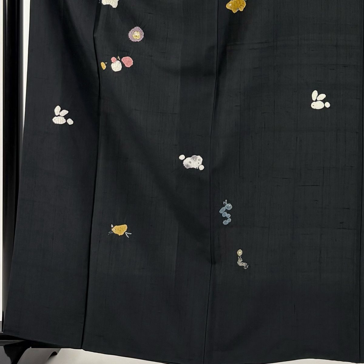 未使用品 証紙付き 細身の方にお薦め ＜赤城百彩紬＞市松模様