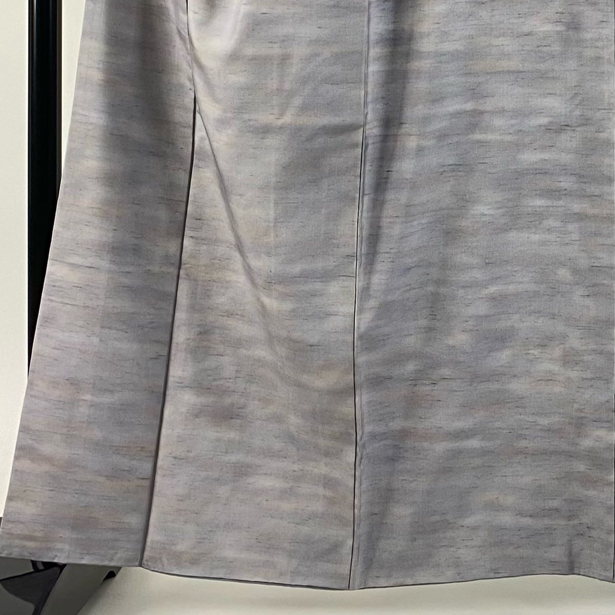 小紋 身丈162 5 cm 裄丈68 L 袷 牛首紬地 落款 霞ぼかし 灰紫 正絹