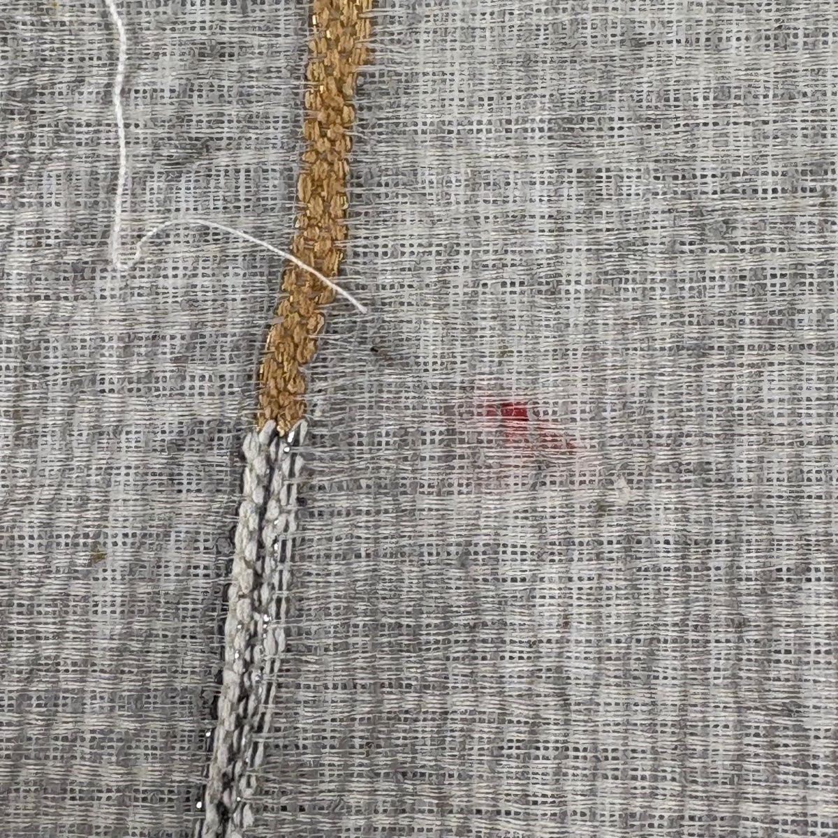  名古屋帯 秀品 幾何学模様 箔 灰色 正絹 名古屋帯 帯