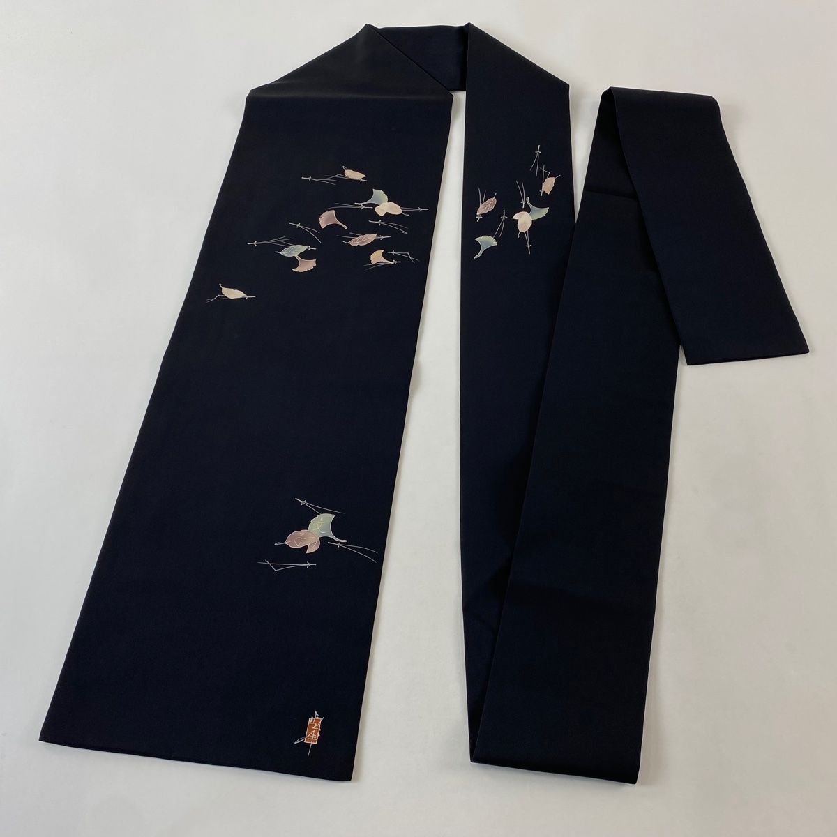 平和屋着物○九寸開き名古屋帯 草花文 金糸 正絹 逸品 CABA0866hy 平和