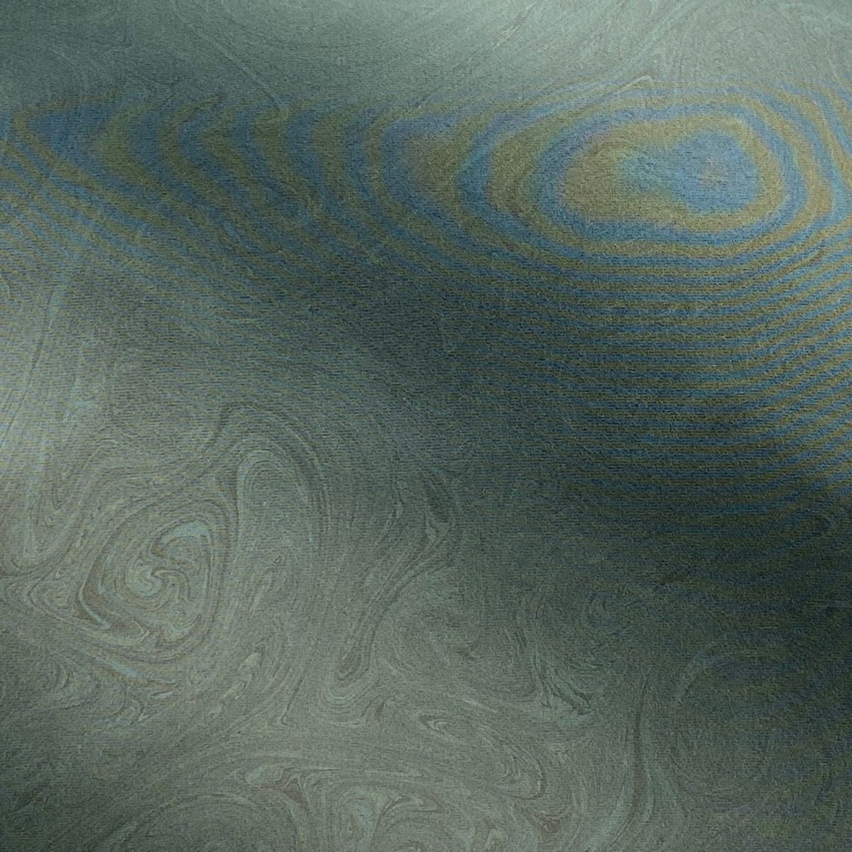 名古屋帯 秀品 墨流し ぼかし 灰緑 正絹