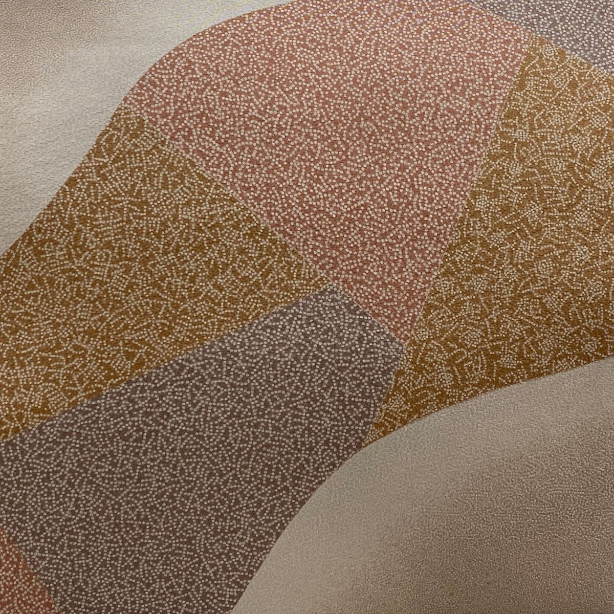 名古屋帯 秀品 文字文 寄せ柄 ぼかし 灰茶 正絹