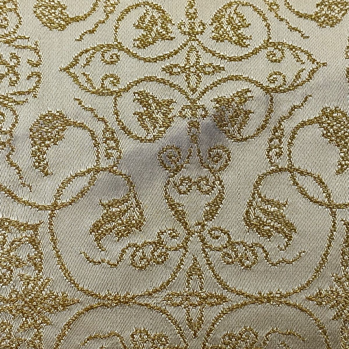 開き名古屋帯 名品 龍村美術織物 比翼仕立て 葡萄唐草文錦 金糸
