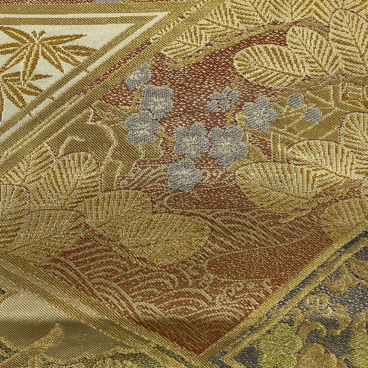 川島織物　金色　袋帯　六通 楽天市場】袋帯 美品 逸品 川島織物 落款あり 振袖向き 鳳凰 松竹 金糸